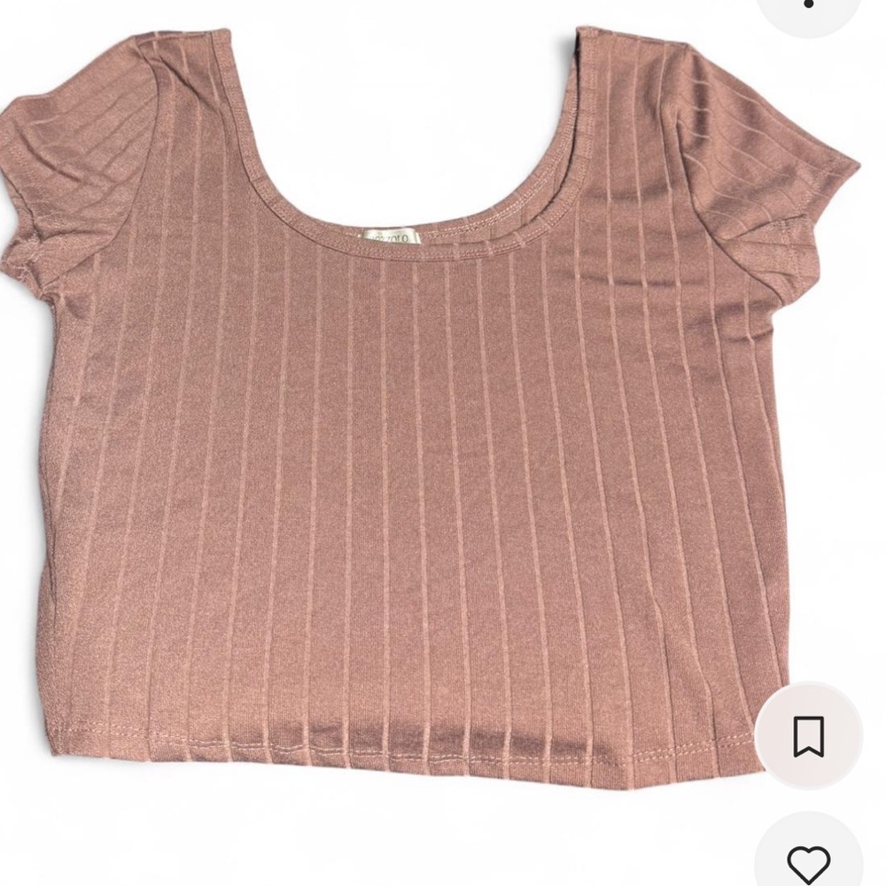 Bozzolo Mauve Ribbed Crop Top